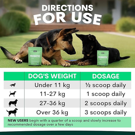 Petz Park Dog Probiotic 45 Scoops, Probiotics for Dogs Powder, Gut Health Dogs Supplement, Paw Licking and Digestive Support, Dog Food Topper Made in Australia