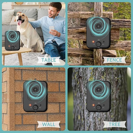 Anti Barking Device, Rechargeable Dog Barking Deterrent Devices for Dogs, Ultrasonic Dog Barking Control Device, Barking Dog Silencer, Bark Box Stop Neighbors Dog from Barking (Black)