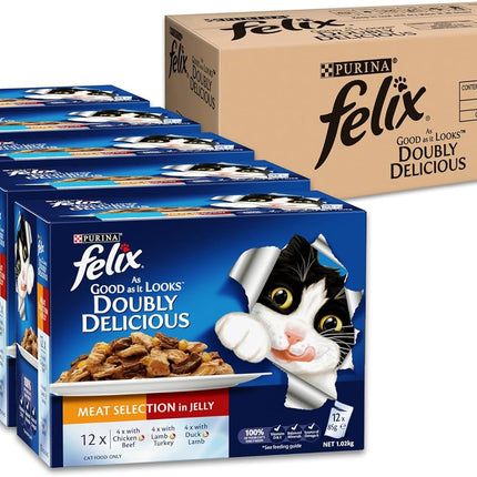 FELIX As Good As It Looks Adult Wet Cat Food Meat Selection 60x85g