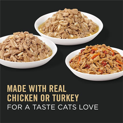 Purina Pro Plan Adult Wet Cat Food Poultry Favourites in Gravy Variety Pack 24x85g