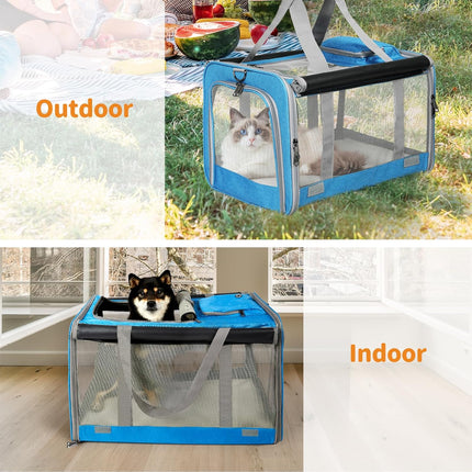 PaWz Pet Carrier Bag Large Cat Carrier Dog Carrier, Collapsible Soft Dog Crate