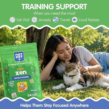 NATPAT Zen Patch Calming Stickers for Cats, Natural Aromatherapy, 24 Count