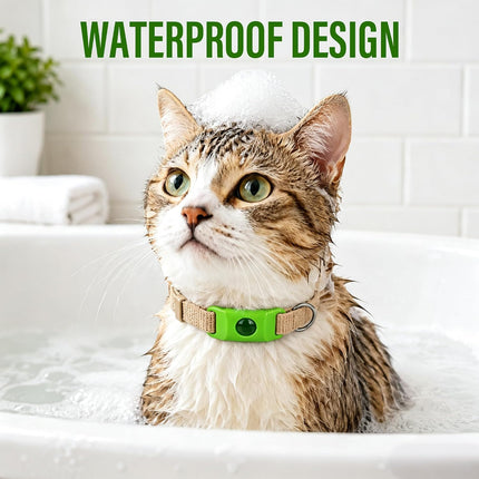 Natural Cat Tag for Flea & Tick Prevention, 1Pcs with 3Refill,Green
