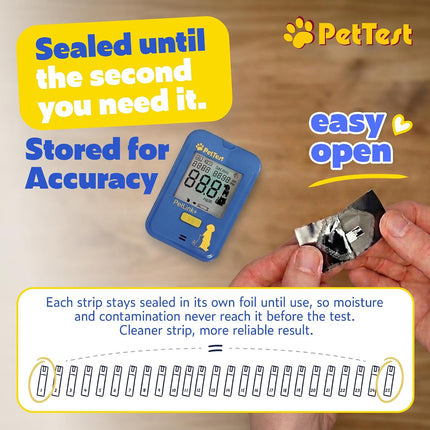 PetTest PetLink+ Glucose Monitor Kit for Dogs and Cats, Wireless App Sync
