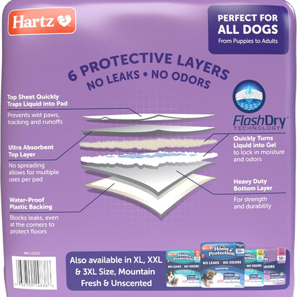 Hartz Odor Eliminating Dog Pee Pads, 50 Count, Lavender Scented, 21" x 21" (3270014838)