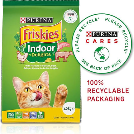 FRISKIES Adult Dry Cat Food Indoor Delights 2.5kg
