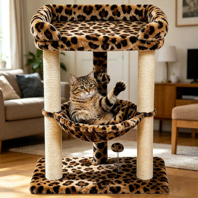 Cat Tree Tower with Top Perch for Large Indoor Cats, Tall Cat Scratching Post