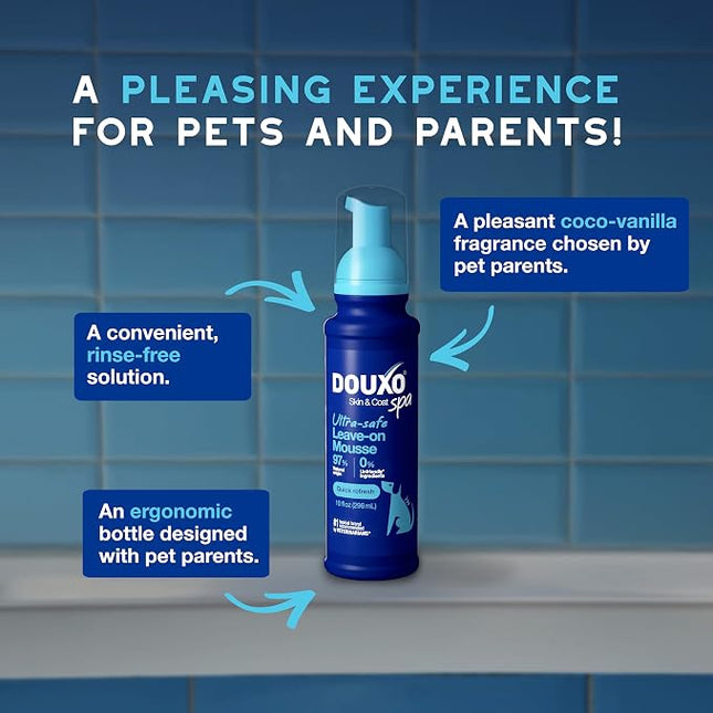 DOUXO® Skin & Coat SPA - Ultra-Safe Quick Refresh Leave-on Mousse for Dogs, 10 fl oz, Safely Cleans and Refreshes