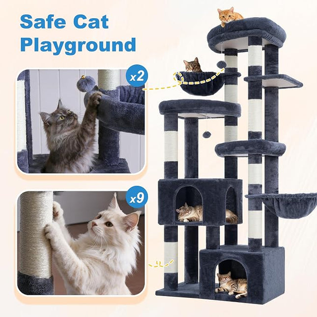 Hey-brother Cat Tree Tower with Tiered Padded Platforms, Condos, MPJ084G