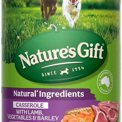 Nature's Gift Adult Wet Dog Food in Can, Casserole with Lamb, Vegetables & Barley 12x700g - Wholesome Mealtime in a Convenient Can, Natural Ingredients with Added Nutrients for Everyday Health