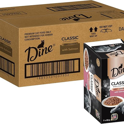 Dine Classic Collection Wet Cat Food Salmon Saucy Morsels 85g Tray, 42 Pack