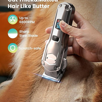 oneisall Dog Clippers for Grooming Thick/Heavy Coats, 4-in-1 Dog Grooming Kit