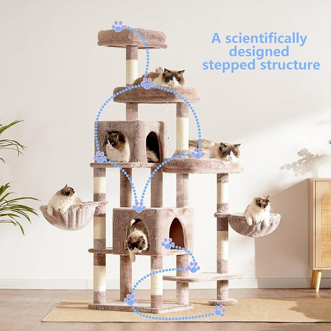 Hey-brother Cat Tree Tower with Stable Extended Base, 3 Platforms, MPJ038MU