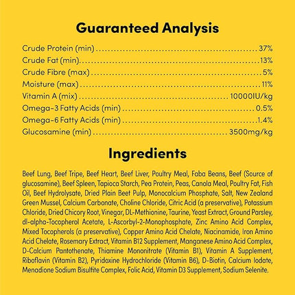 RawMix50 Dog Food Grass-Fed Beef 340g — 50% Freeze-Dried Raw, High Protein, Non-GMO, No Wheat or Corn