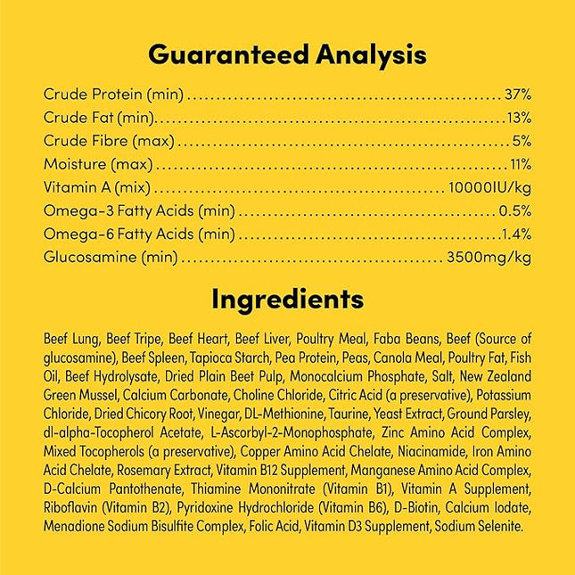 RawMix50 Dog Food Grass-Fed Beef 340g — 50% Freeze-Dried Raw, High Protein, Non-GMO, No Wheat or Corn