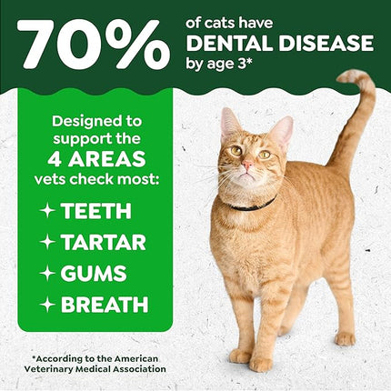 Feline GREENIES Natural Dental Care Cat Treats Oven Roasted Chicken Flavor, 21 oz. Tub