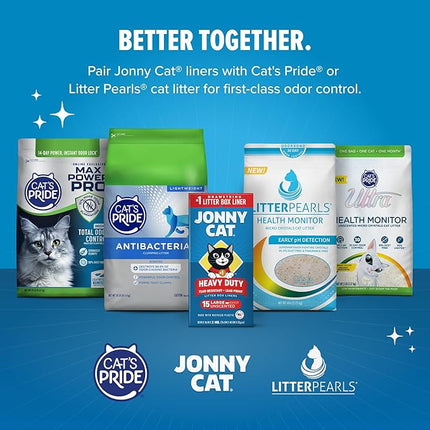 JONNY CAT Heavy Duty Litter Box Liners, Jumbo 15 Count (C00150)