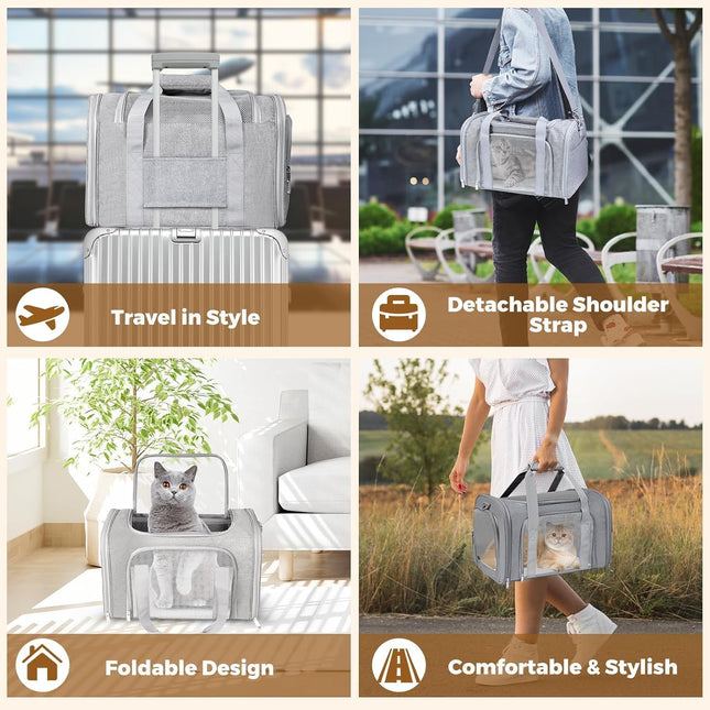 Large Cat Carriers, Dog Carrier, Pet Carrier Soft-Sided Pet Travel Carrier for Large Cats