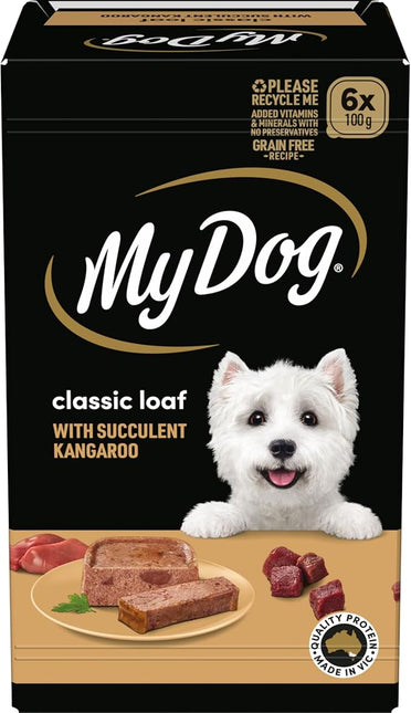 My Dog Adult Wet Dog Food Kangaroo Loaf 100g Tray, 36 Pack ( 6 X 6 Pack)