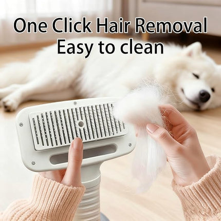 Dog Grooming Dryer, Pet Hair Dryer with Slicker Brush 2-in-1 for Dogs and Cats, Lightweight, Quiet, Adjustable Temp Perfect for Small to Medium Pets