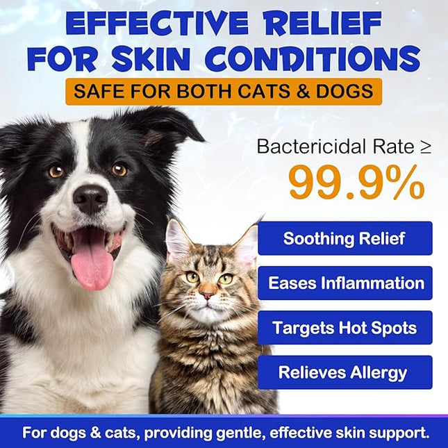 Pet Hydrocortisone Spray for Dogs & Cats 120ml, Natural Soothes Hot Spots, Rashes & Skin Irritations, Reduces Topical Inflammation, Allergy Relief