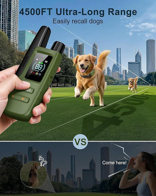 Dog Shock Collar - 4500FT Dog Training Collar with Remote, , Security Lock, Rechargeable eCollar for 10-120lbs