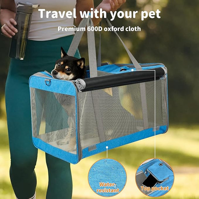 PaWz Pet Carrier Bag Large Cat Carrier Dog Carrier, Collapsible Soft Dog Crate