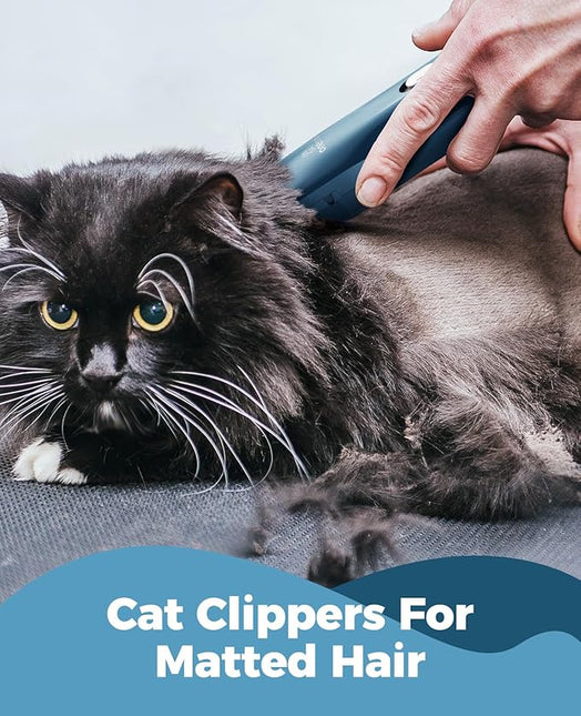 Oneisall Pet Clipper for Cat Matted and Long Hair - Quiet Cordless shaver