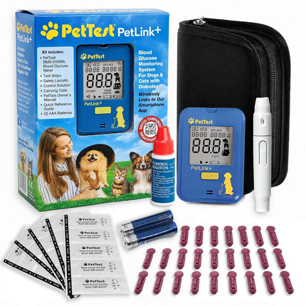 PetTest PetLink+ Expert Glucose Kit for Dogs and Cats, Wireless Adjustable