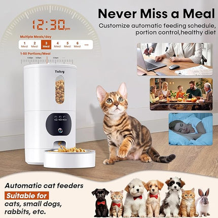 Automatic Cat Feeder with Camera WiFi, Timed Automatic Dog Feeder with Pet Camera: 2-Way Audio, Auto Cat Food Dispenser - HD 1080P