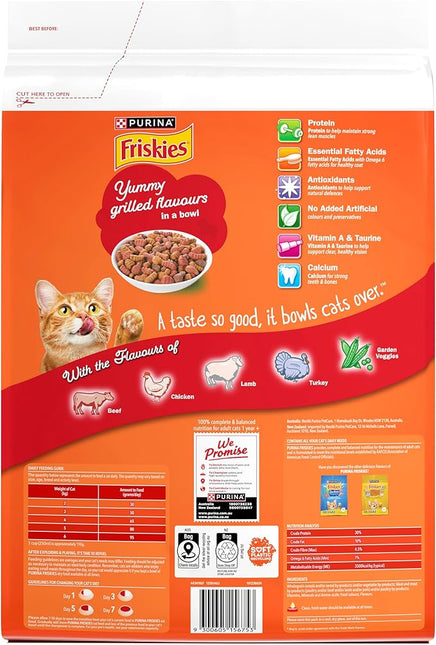 FRISKIES Adult Dry Cat Food Meaty Grills 6kg