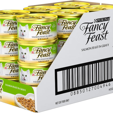 Fancy Feast Grilled Adult Wet Cat Food Grilled Salmon Feast in Gravy 24x85g