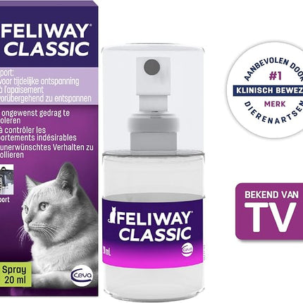 FELIWAY Classic Cat Calming Pheromone Travel Spray (20 mL)