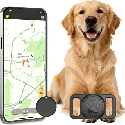 Pet Tracker,GPS Collar for Dogs (iOS Only) Smart tag,Waterproof Compatible with Apple Find My,No Monthly Fee