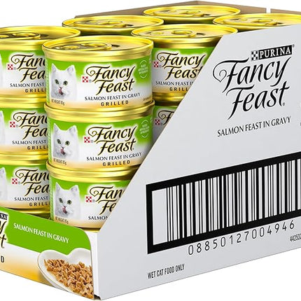 Fancy Feast Grilled Adult Wet Cat Food Grilled Salmon Feast in Gravy 24x85g