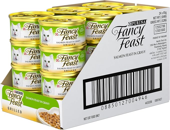 Fancy Feast Grilled Adult Wet Cat Food Grilled Salmon Feast in Gravy 24x85g