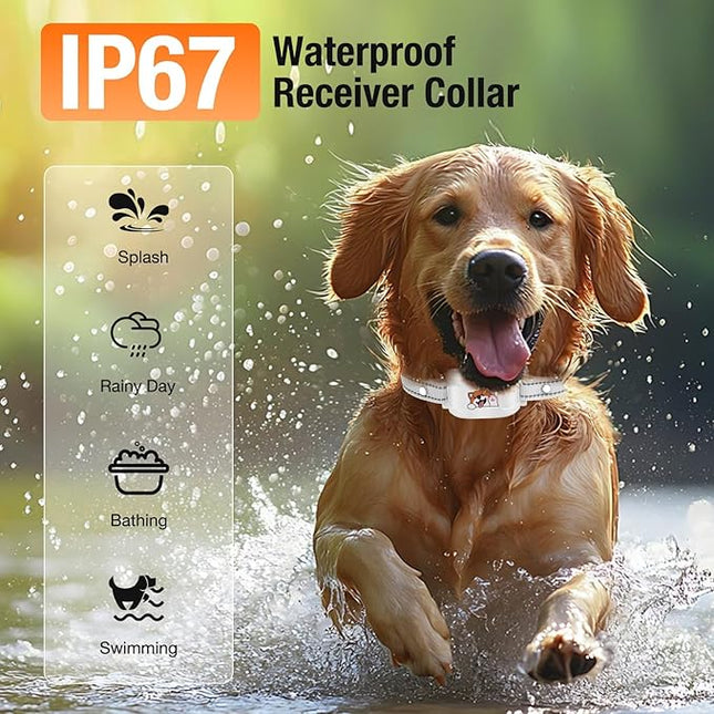 GPS + Wireless Dog Fence & Training Collar – No Subscription, App Geo-Fence 3280ft, 60-164ft Bluetooth Training, 3-Dog Support