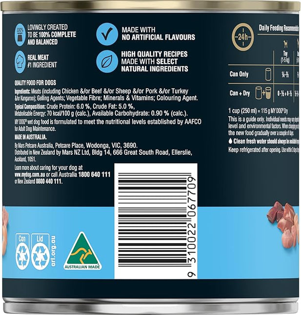 My Dog Adult Wet Dog Food Wholesome Chicken & Turkey Loaf 680g Can, 12 Pack