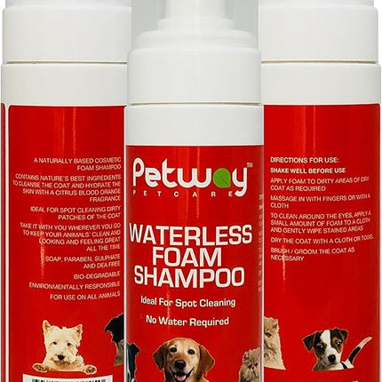 Petway Petcare Waterless Foam Shampoo For Dogs And Cats, 200ml