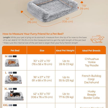 Feandrea Dog Bed, XL Orthopaedic Dog Sofa Bed for Medium and Large Dogs