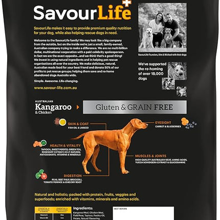 SavourLife Grain Free, Dog Food, Kangaroo & Chicken - High Protein, 2.5kg