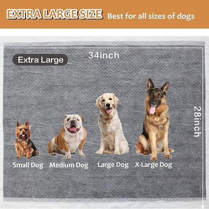 Dog Pee Pads Extra Large 28" x 34", Charcoal Puppy Pads XL