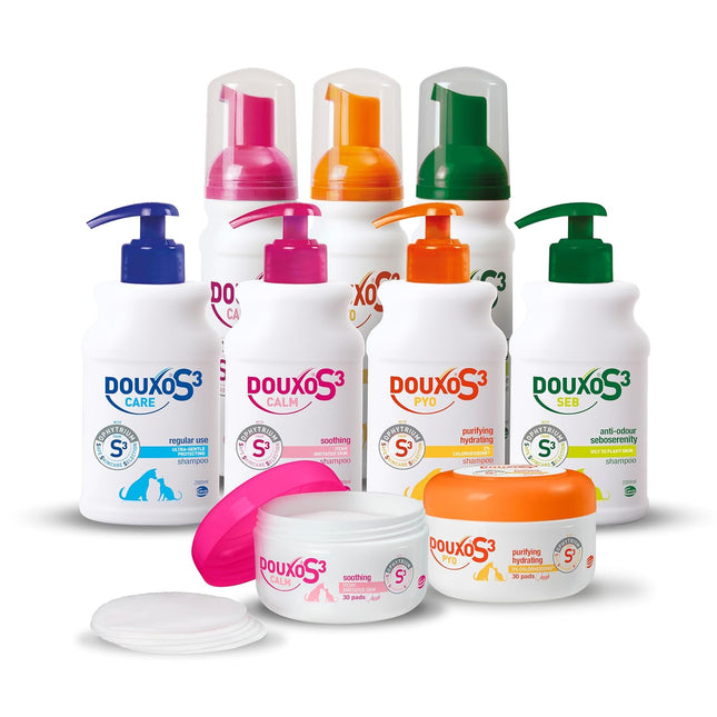 DOUXO S3 PYO Shampoo | Antibacterial & Anti-Yeast Shampoo for Dogs & Cats | Yeast Overgrowth Shampoo for Dogs | Recommended Cat & Dog Disinfecting Shampoo | Chlorhexidine for Dogs | 200ml