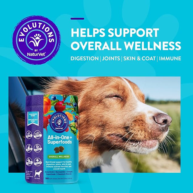 Evolutions by NaturVet All-in-One + Superfoods 180ct Soft Chews for Dogs