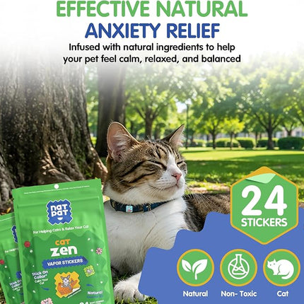 NATPAT Zen Patch Calming Stickers for Cats, Natural Aromatherapy, 24 Count