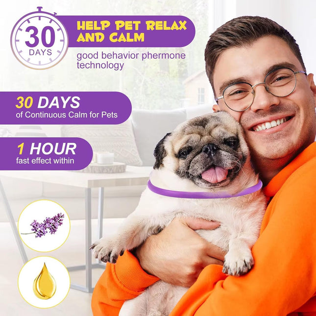 Calming Collar for Dogs, 3 Packs Dog Anxiety Relief,60 Days