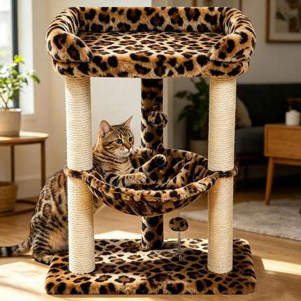 Cat Tree Tower with Top Perch for Large Indoor Cats, Tall Cat Scratching Post