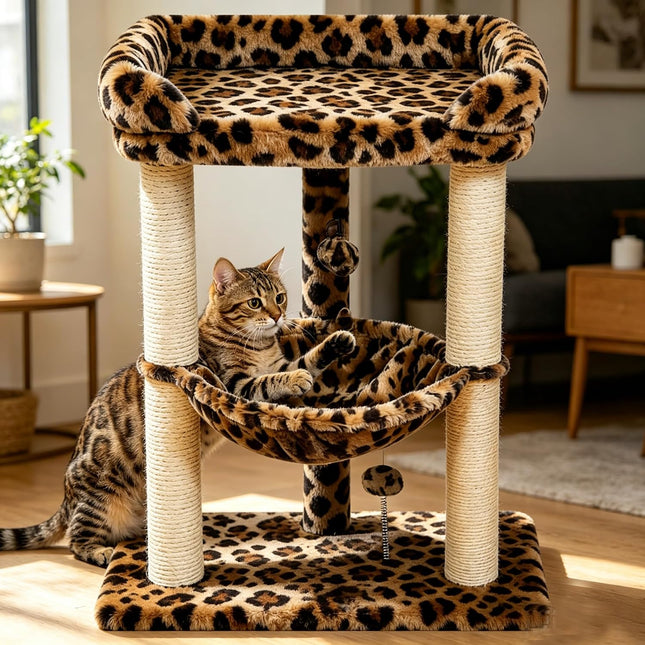 Cat Tree Tower with Top Perch for Large Indoor Cats, Tall Cat Scratching Post
