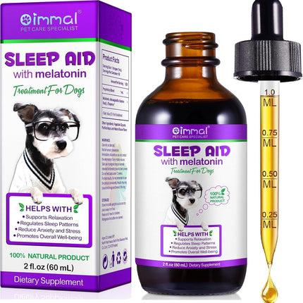Melatonin for Dogs , Calming Supplement Drops, Natural Sleep Aid ,60ML