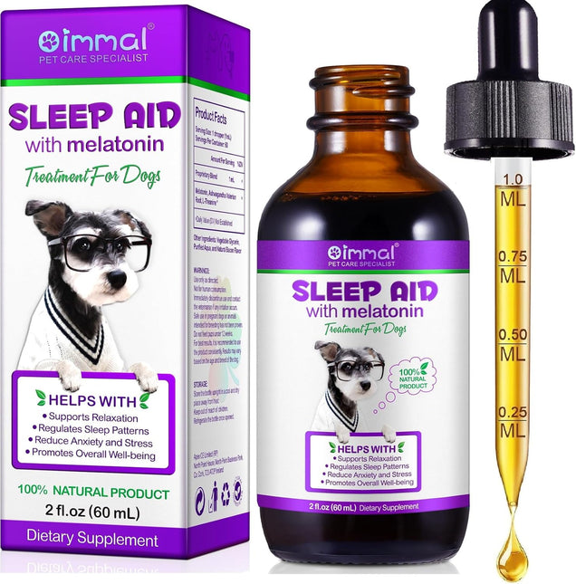 Melatonin for Dogs , Calming Supplement Drops, Natural Sleep Aid ,60ML